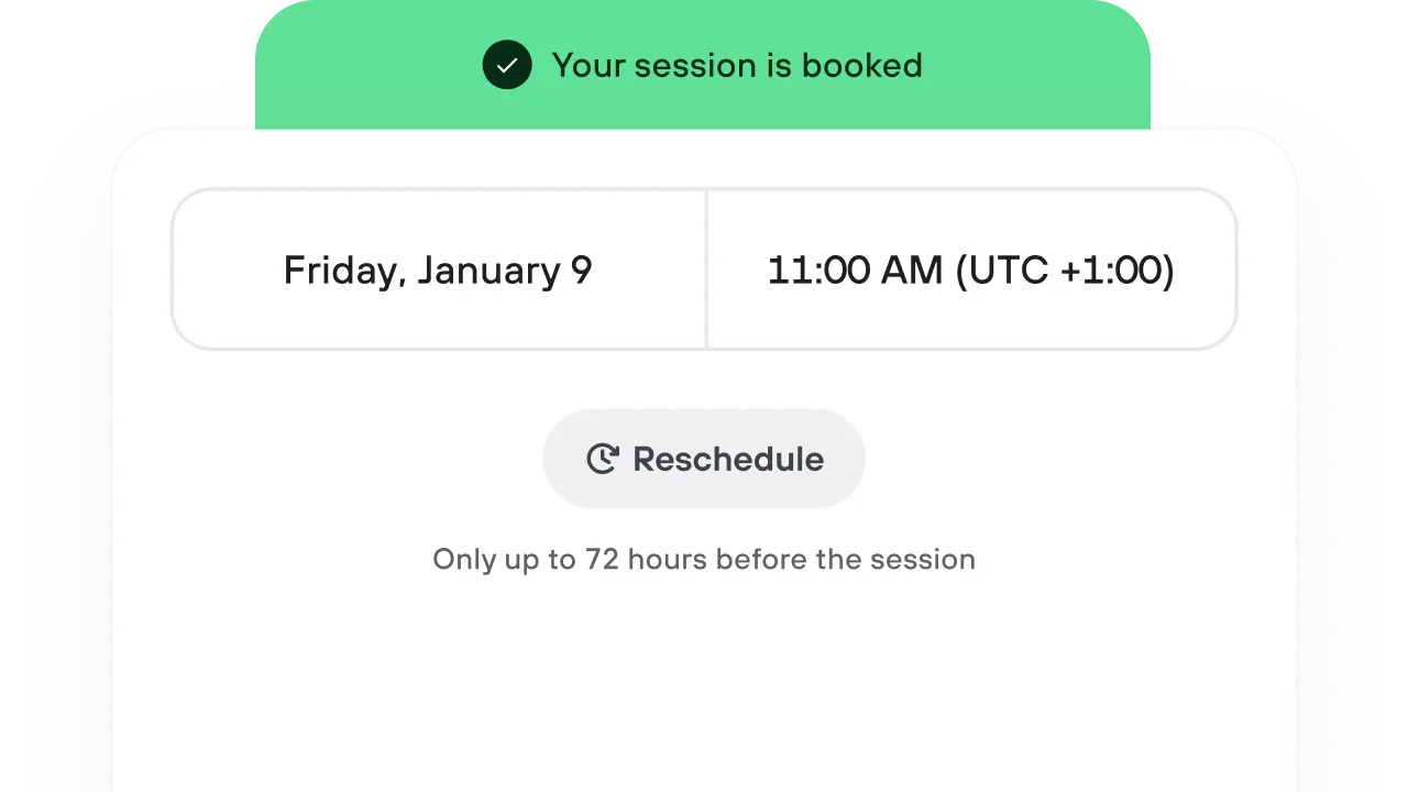 Confirmation de la session