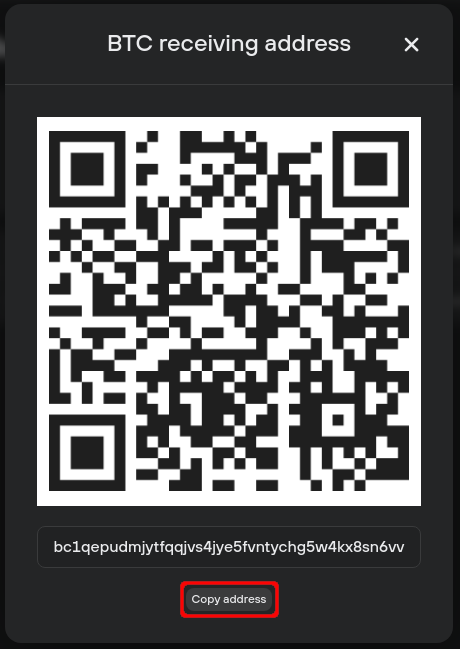 QR codes in Trezor Suite