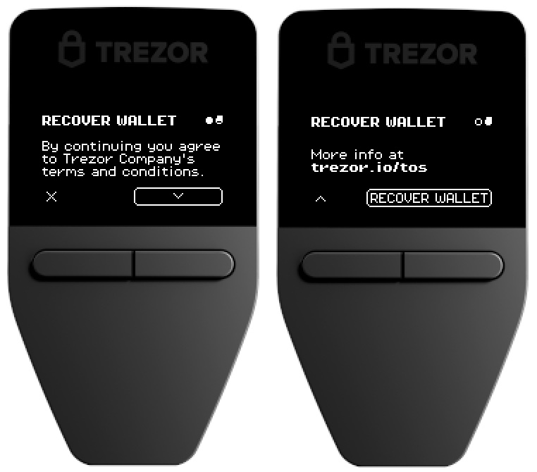 Recovery process for the Trezor Safe 3