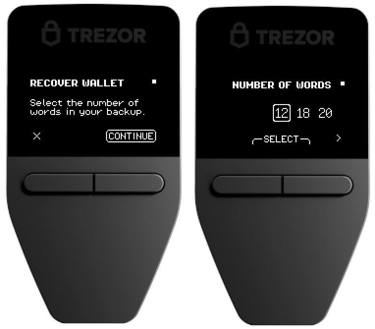 Recovery process for the Trezor Safe 3